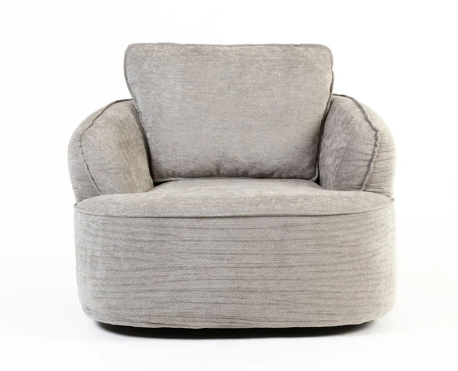 Miami Swivel Cotton Chair Furniselan Light Grey