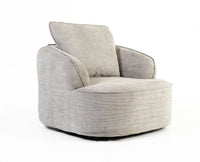 Miami Swivel Cotton Chair Furniselan Light Grey