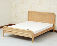 Milano Rattan Headboard Wooden King Size Bed Natural Finish