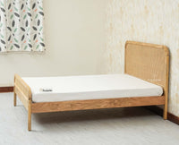 Milano Rattan Headboard Wooden King Size Bed Natural Finish