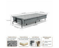 Milo Space-Saving Armless Sofa Cum Bed - Dark Grey