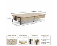 Milo Space-Saving Armless Sofa Cum Bed - Brown