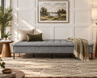 Milo Space-Saving Armless Sofa Cum Bed - Dark Grey