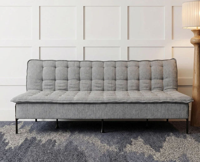 Milo Space-Saving Armless Sofa Cum Bed - Dark Grey