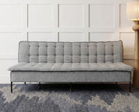 Milo Space-Saving Armless Sofa Cum Bed - Dark Grey
