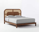Monaco Wooden Queen size Bed Furniselan - Brown-Finish