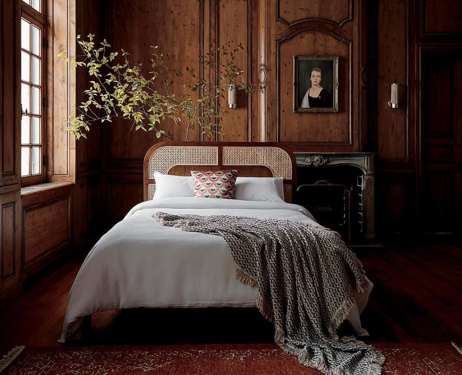 Monaco Wooden Queen size Bed Furniselan - Brown-Finish