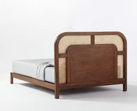 Monaco Wooden Queen size Bed Furniselan - Brown-Finish
