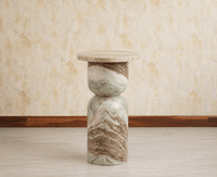 Monarch Marble Pedestal Table - Sawar Purple Marble