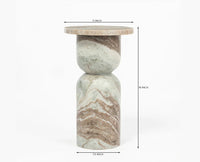 Monarch Marble Pedestal Table - Sawar Purple Marble