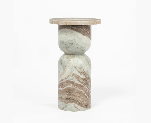 Monarch Marble Pedestal Table - Sawar Purple Marble