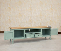 Mumbai Entertainment Unit Tv Cabinet - Two Doors Two Drawers - Tv Cabinet - Furniselan - Silt-Green