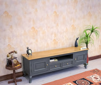Mumbai Entertainment Unit Tv Cabinet - Two Doors Two Drawers - Tv Cabinet - Furniselan - Slate-Grey