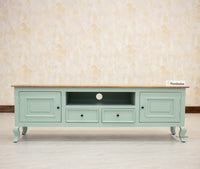 Mumbai Entertainment Unit Tv Cabinet - Two Doors Two Drawers - Tv Cabinet - Furniselan - Silt-Green