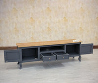 Mumbai Entertainment Unit Tv Cabinet - Two Doors Two Drawers - Tv Cabinet - Furniselan - Slate-Grey