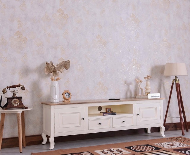 Mumbai Entertainment Unit Tv Cabinet - Two Doors Two Drawers - Tv Cabinet - Furniselan Frosty White
