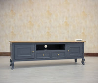 Mumbai Entertainment Unit Tv Cabinet - Two Doors Two Drawers - Tv Cabinet - Furniselan - Slate-Grey