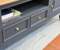 Mumbai Entertainment Unit Tv Cabinet - Two Doors Two Drawers - Tv Cabinet - Furniselan - Slate-Grey