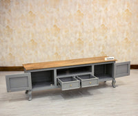 Mumbai Entertainment Unit Tv Cabinet - Two Doors Two Drawers - Tv Cabinet - Furniselan - Cool-Grey