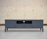 Mumbai Entertainment Unit Tv Cabinet - Two Doors Two Drawers - Tv Cabinet - Furniselan - Slate-Grey