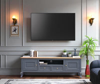 Mumbai Entertainment Unit Tv Cabinet - Two Doors Two Drawers - Tv Cabinet - Furniselan - Slate-Grey
