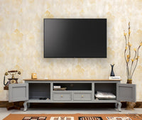Mumbai Entertainment Unit Tv Cabinet - Two Doors Two Drawers - Tv Cabinet - Furniselan - Cool-Grey
