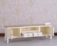 Mumbai Entertainment Unit Tv Cabinet - Two Doors Two Drawers - Tv Cabinet - Furniselan Frosty White