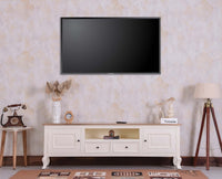 Mumbai Entertainment Unit Tv Cabinet - Two Doors Two Drawers - Tv Cabinet - Furniselan Frosty White
