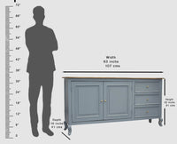 Mumbai Sideboard Cabinet Solid Wood - Three Drawers & Two Doors - Sideboard - Furniselan - Cool-Grey