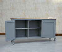 Mumbai Sideboard Cabinet Solid Wood - Three Drawers & Two Doors - Sideboard - Furniselan - Cool-Grey