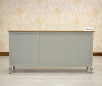 Mumbai Sideboard Cabinet Solid Wood - Three Drawers & Two Doors - Sideboard - Furniselan - Cool-Grey