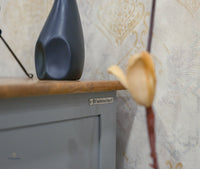 Mumbai Sideboard Cabinet Solid Wood - Three Drawers & Two Doors - Sideboard - Furniselan - Cool-Grey