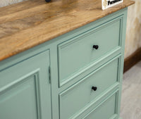 Mumbai Sideboard Cabinet Solid Wood - Three Drawers & Two Doors - Sideboard - Furniselan - Silt-Green