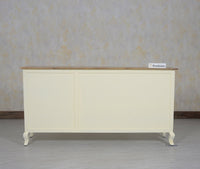 Mumbai Sideboard Cabinet Solid Wood - Three Drawers & Two Doors - Sideboard - Furniselan - Frosty-White