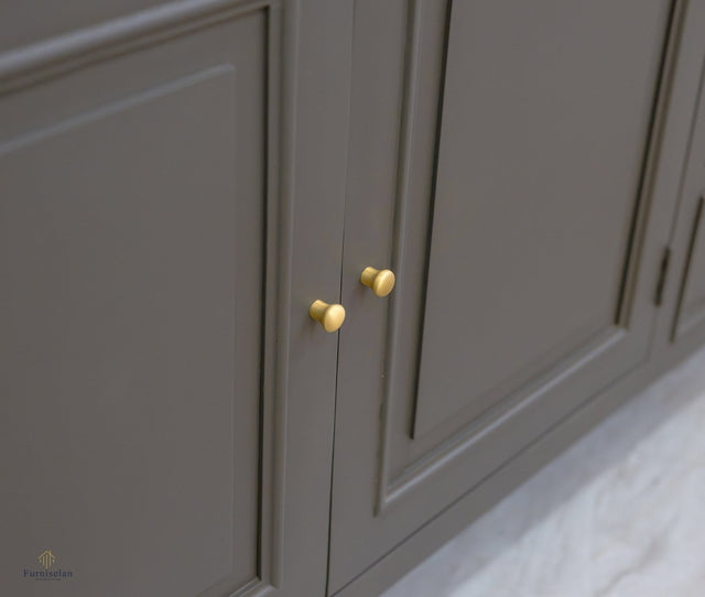 Mumbai Sideboard Cabinet Solid Wood - Three Drawers & Two Doors - Sideboard - Furniselan - Slate-Grey