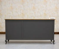 Mumbai Sideboard Cabinet Solid Wood - Three Drawers & Two Doors - Sideboard - Furniselan - Slate-Grey