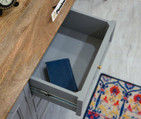 Mumbai Sideboard Cabinet Solid Wood - Three Drawers & Two Doors - Sideboard - Furniselan - Cool-Grey