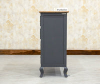 Mumbai Solid Wood Chest of Drawer Storage Five Drawers - Sideboard - Furniselan-Slate-Grey