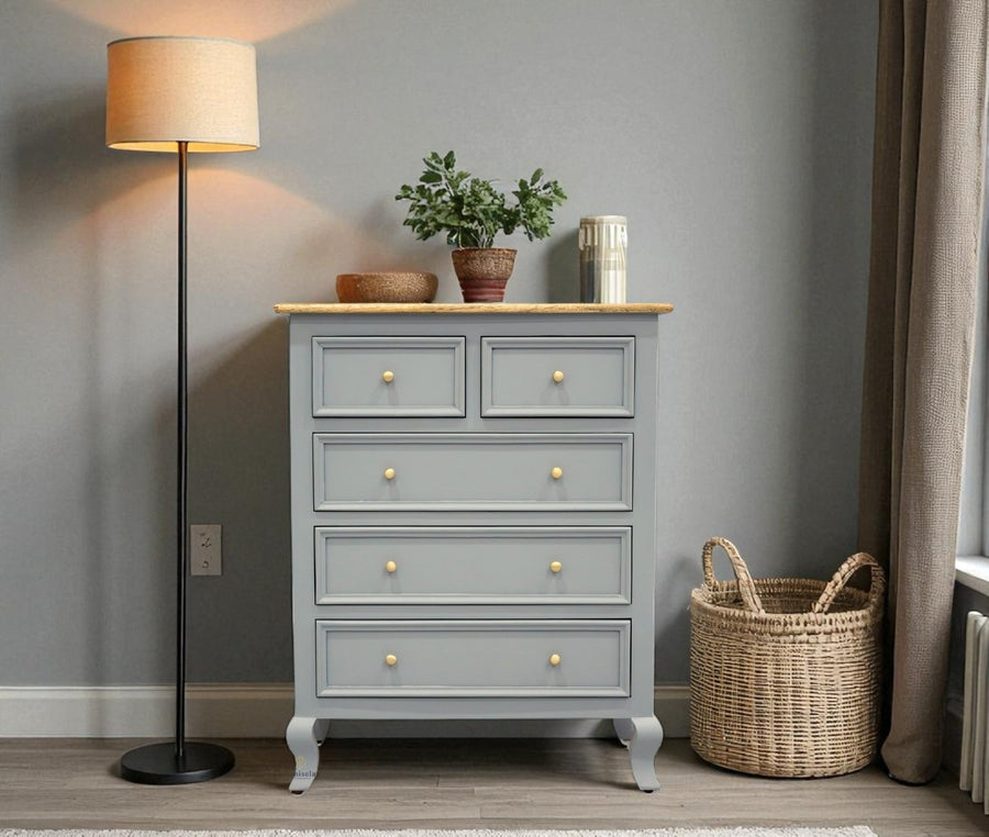 Mumbai Solid Wood Chest of Drawer Storage Five Drawers - Sideboard - Furniselan
