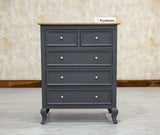 Mumbai Solid Wood Chest of Drawer Storage Five Drawers - Sideboard - Furniselan-Slate-Grey