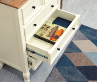 Mumbai Solid Wood Chest of Drawer Storage Five Drawers - Sideboard - Furniselan-Frosty-White