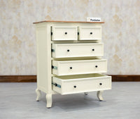 Mumbai Solid Wood Chest of Drawer Storage Five Drawers - Sideboard - Furniselan-Frosty-White