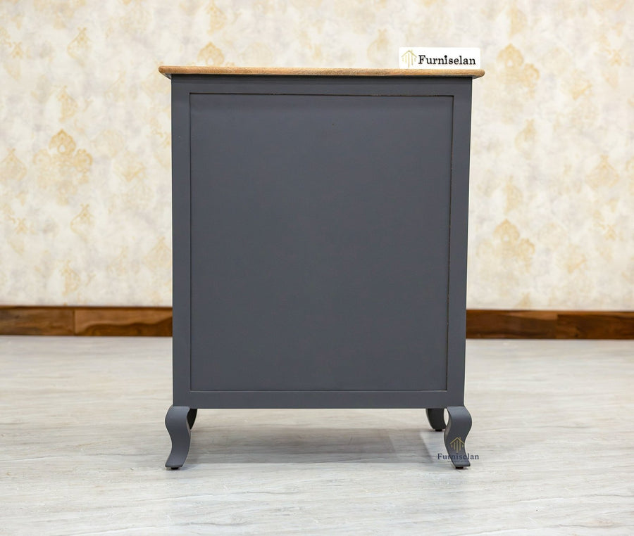 Mumbai Solid Wood Chest of Drawer Storage Five Drawers - Sideboard - Furniselan-Slate-Grey