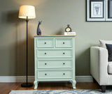 Mumbai Solid Wood Chest of Drawer Storage Five Drawers - Sideboard - Furniselan-Silt-Green