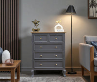 Mumbai Solid Wood Chest of Drawer Storage Five Drawers - Sideboard - Furniselan
