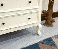 Mumbai Solid Wood Chest of Drawer Storage Five Drawers - Sideboard - Furniselan-Frosty-White
