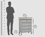 Mumbai Solid Wood Chest of Drawer Storage Five Drawers - Sideboard - Furniselan-Cool-Grey