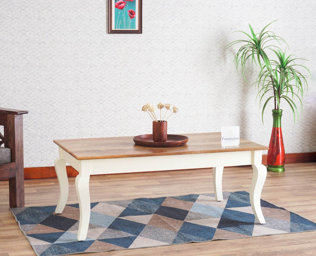 Mumbai Solid Wood Coffee Table - Coffee Table - Furniselan - Frosty White