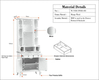 Mumbai Solid Wood Dressing Table For Bedroom - Furniselan Cool - Grey