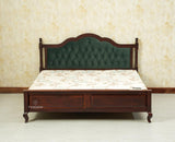 Mumbai Solid Wood King Size Bed Upholstered Headboard Furniselan grey finish